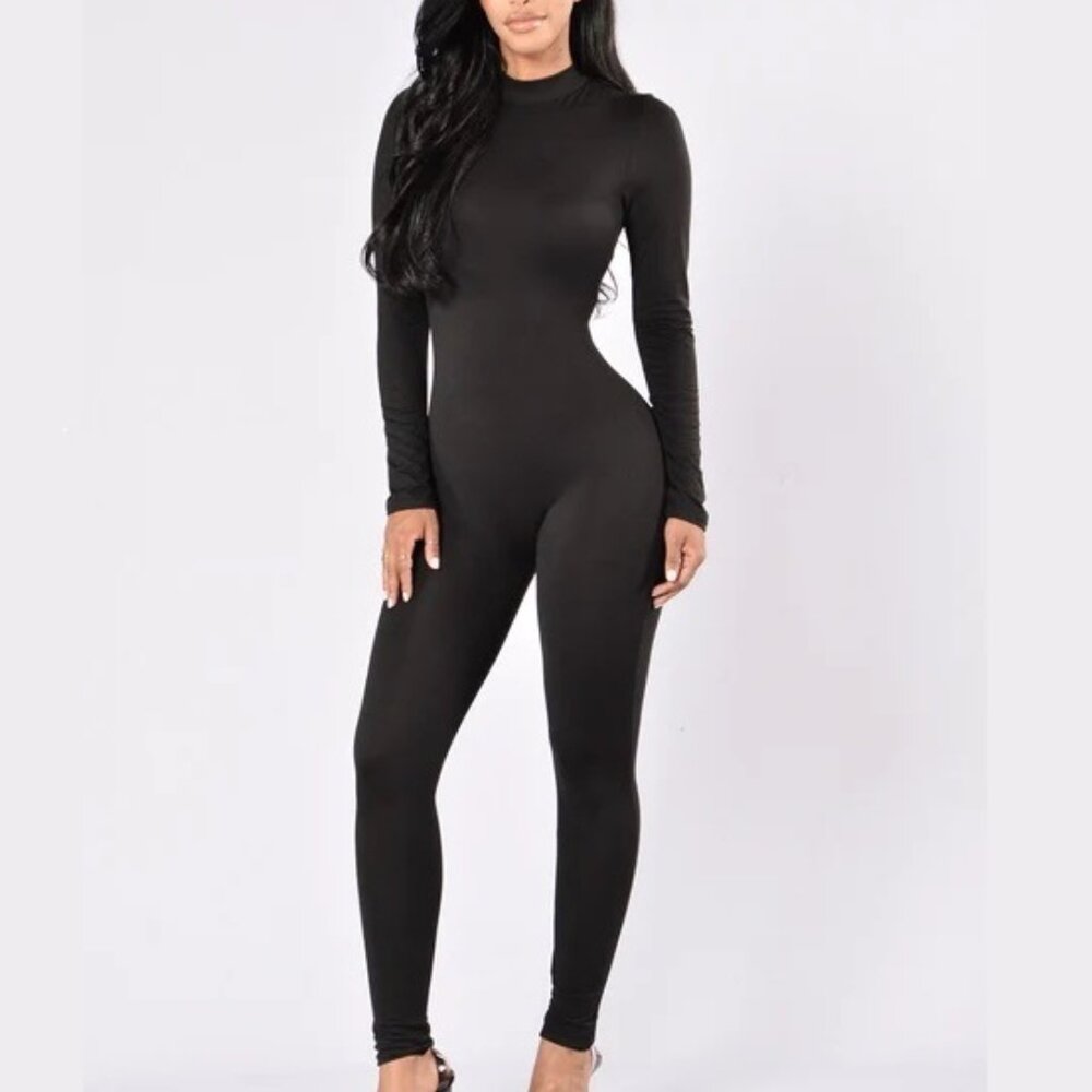 Black Frisky Feline Jumpsuit, XS